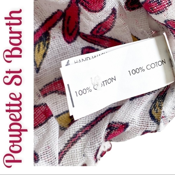 NWT POUPETTE ST BARTH Honey Sheer Cropped Tropical Cotton Mini Top, Size Medium - Picture 7 of 12